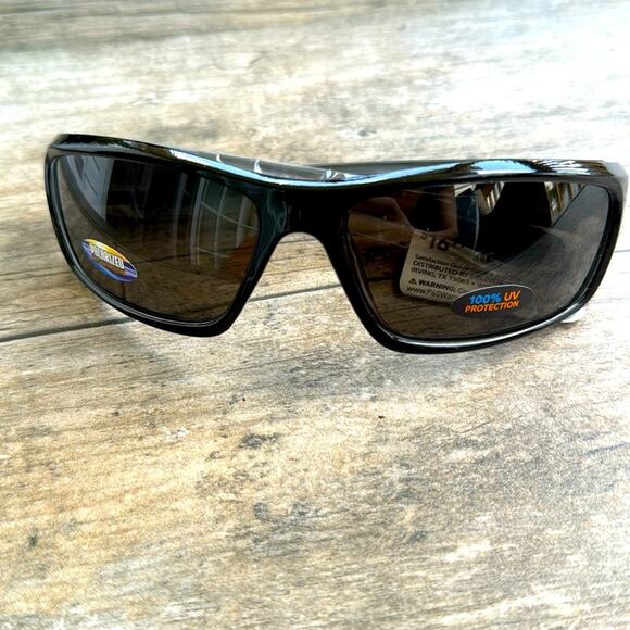 24/7 Life Wrap Around Sunglasses Black Frame with Black Lens - Picture 1 of 8